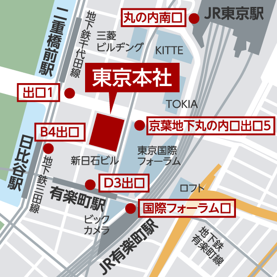 東京本社の地図